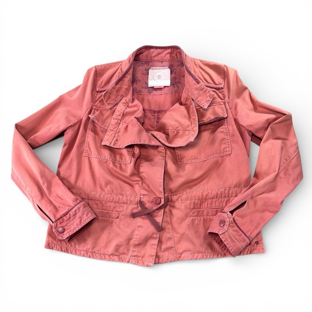 Hei Hei Anthropologie Utility Jacket Women’s Medium Pink Coral Cargo Jacket